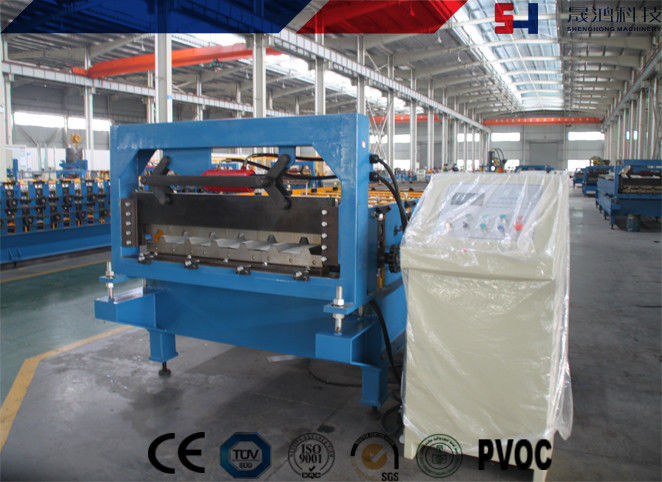 Steel Ribbed Roofing Roll Forming Machine , Glazed Tile Roll Forming Machine