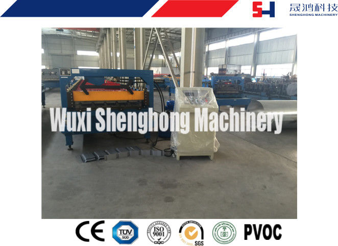 PLC Controller Roof Panel Roll Forming Machine With Manual Passive Decoiler 5.5KW