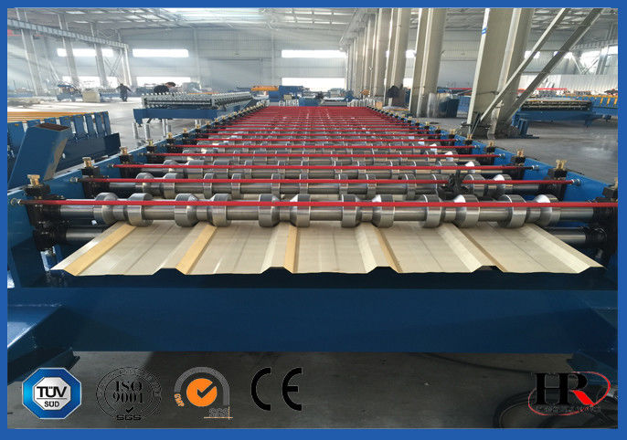 PLC Controller Roof Panel Roll Forming Machine With Manual Passive Decoiler 5.5KW