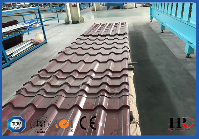 Glazed Steel Corrugated Roof Sheet Making Machine 3 Phases PLC Control