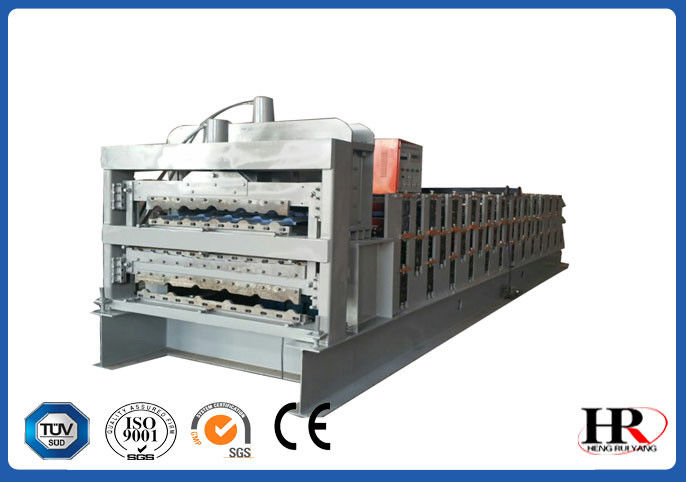 Three Layer Roofing Panel Roll Forming Machine / Metal Tile Extrusion Line