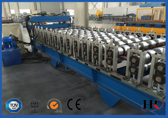 Steel Ribbed Roofing Roll Forming Machine , Glazed Tile Roll Forming Machine